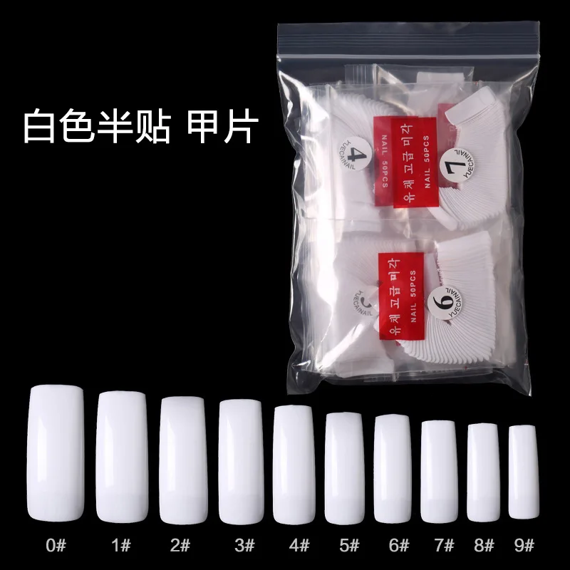 

Mixed 10-Size Kiss Fake Nail Tips With Korean Packaging 500PCS/bag French Nail Fake Tips Clear Natural White Nail False Fake Tip