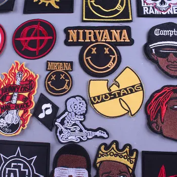 

Rock Band Patch NIRVANA Embroidered Patches For Clothing Punk Biker Applique Badge Hippie Stripe Guitar Music Patches On Clothes