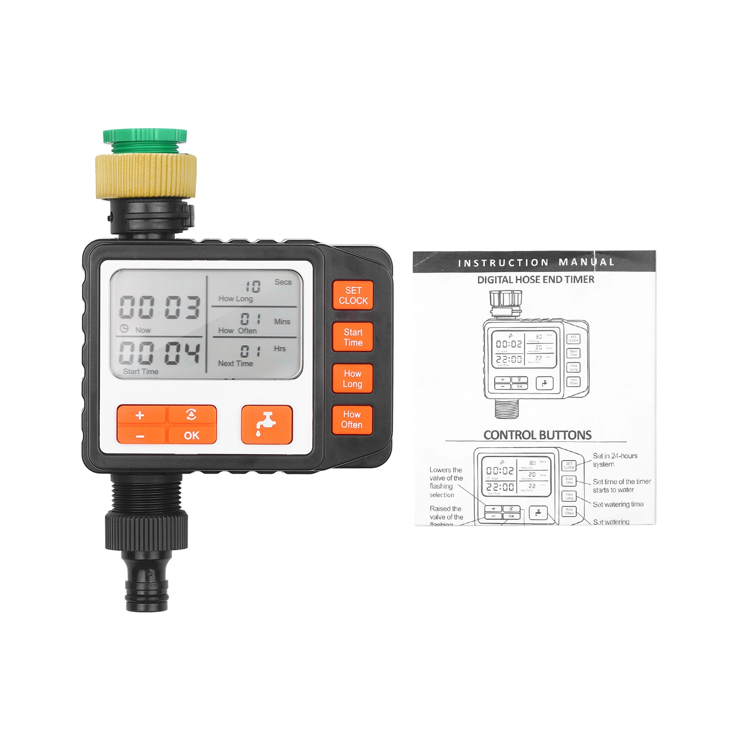 Digital Water Timer Programmable Outdoor Single Outlet Automatic On Off Water Faucet Hose Timer Irrigation System Controller