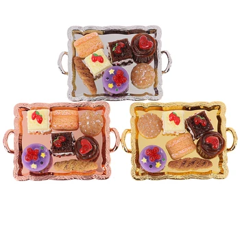 

1:12 Food Cake Plate Breads Set For Kitchen Table Decoration Accessory For Pretend Play Toys Dollhouse Miniature