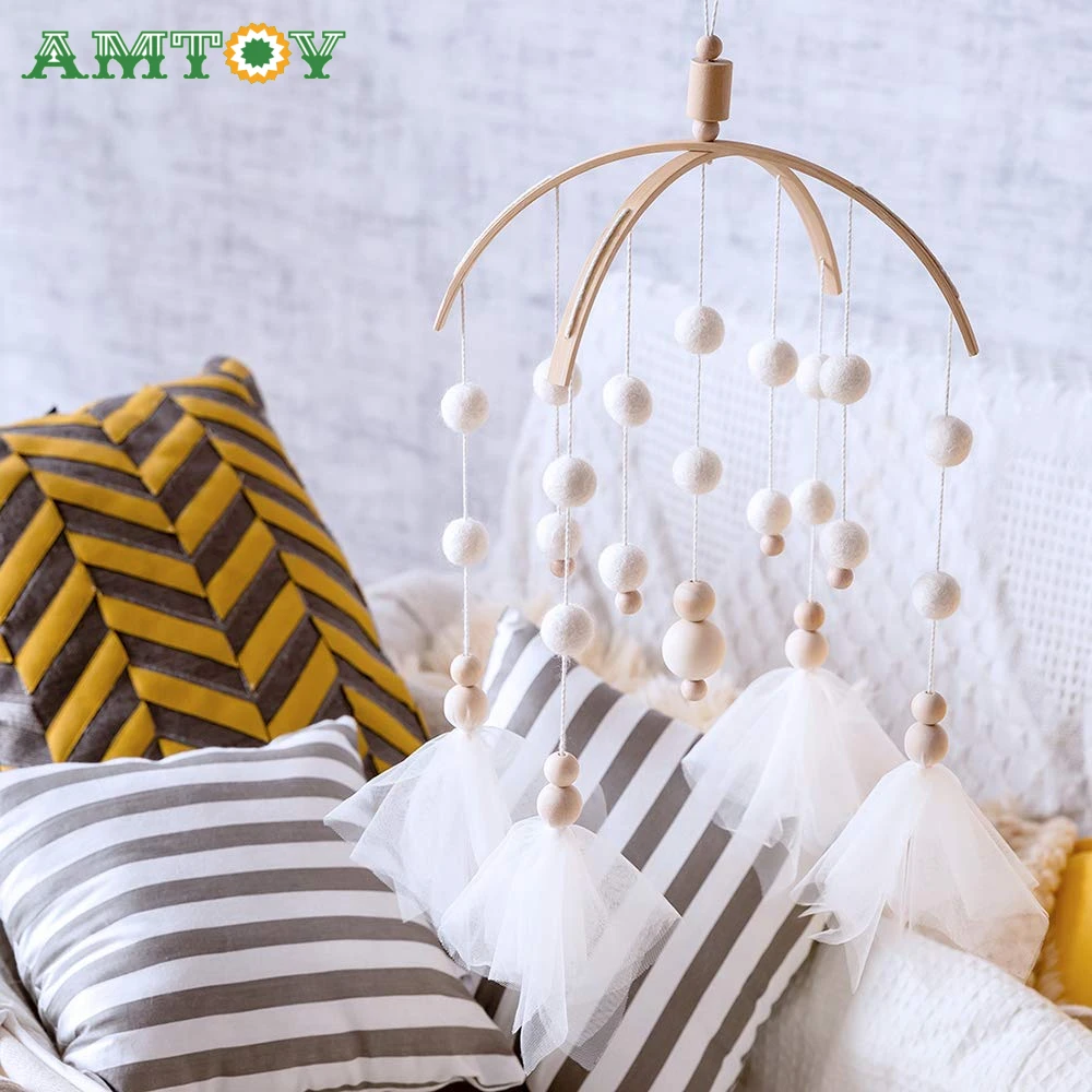

AMTOY Baby Crib Mobile Rattle Toys Wooden Beads Wind Chimes Bed Bell Tent Hanging Decoration Kids Newborn Girl Boy Gifts Nursery