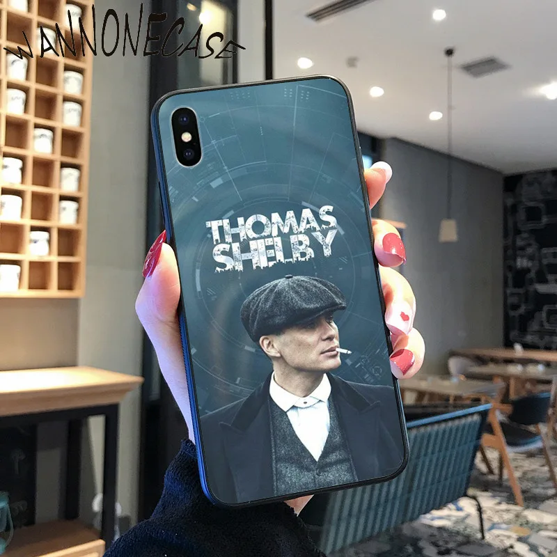 Tajam Visor Tritone PEAKY BLINDERS Hitam TPU Soft Phone UNTUK iPhone 8 7 6 6S Plus X XS MAX 5 5S SE XR 11 11pro promax Ponsel