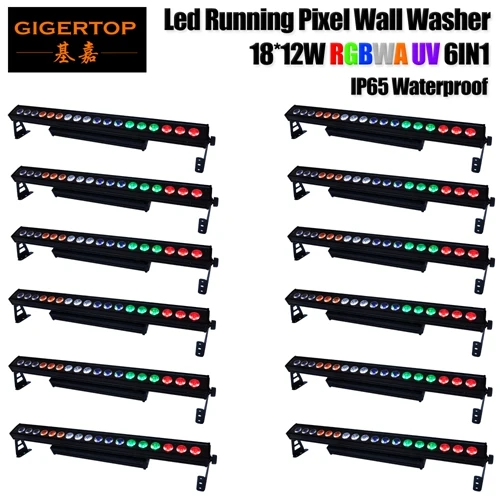 12 Tiptop сценический прожектор DMX512 напольный 18x12 Вт светодиодный настенный светильник 1 м Длина Линейный диммер без мерцания алюминиевый корпус пиксельный бег - Цвет: 12