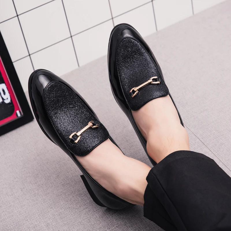 Fashion Pointed Toe business Dress Shoes Men Loafers Leather Oxford Shoes for Men Formal Mariage slip on Wedding party Shoes k4