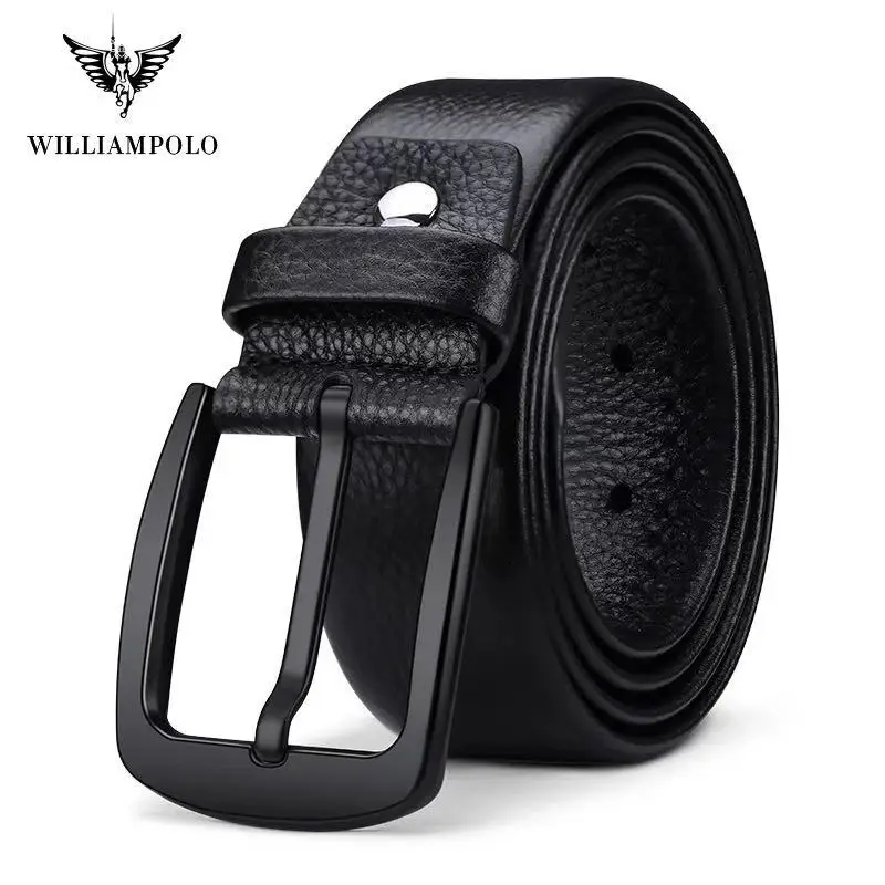 

Men's leather belts with buckle, men's belt, black, 100% genuine leather, men's belt PL19691P