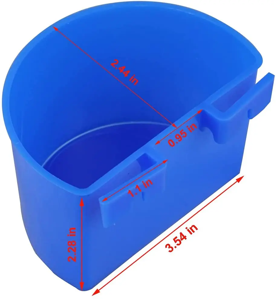10 PCS Bird Cage Cups Hanging Water Cup Bird Treats Cups Cage for Chickens with Hooks Plastic Feeding Watering Supplies Feeder