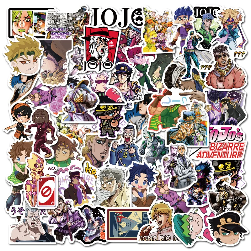 

50Pcs Jojos Bizzare Adventure Stickers For Motorcycle Car Luggage Laptop Bicycle Fridge Skateboard Anime Notebook Stickers F4