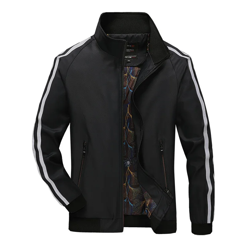 AliExpress весна и осень тонкий мужской Бейсбольный воротник в полоску приталенное пальто большой размер Повседневная универсальная куртка