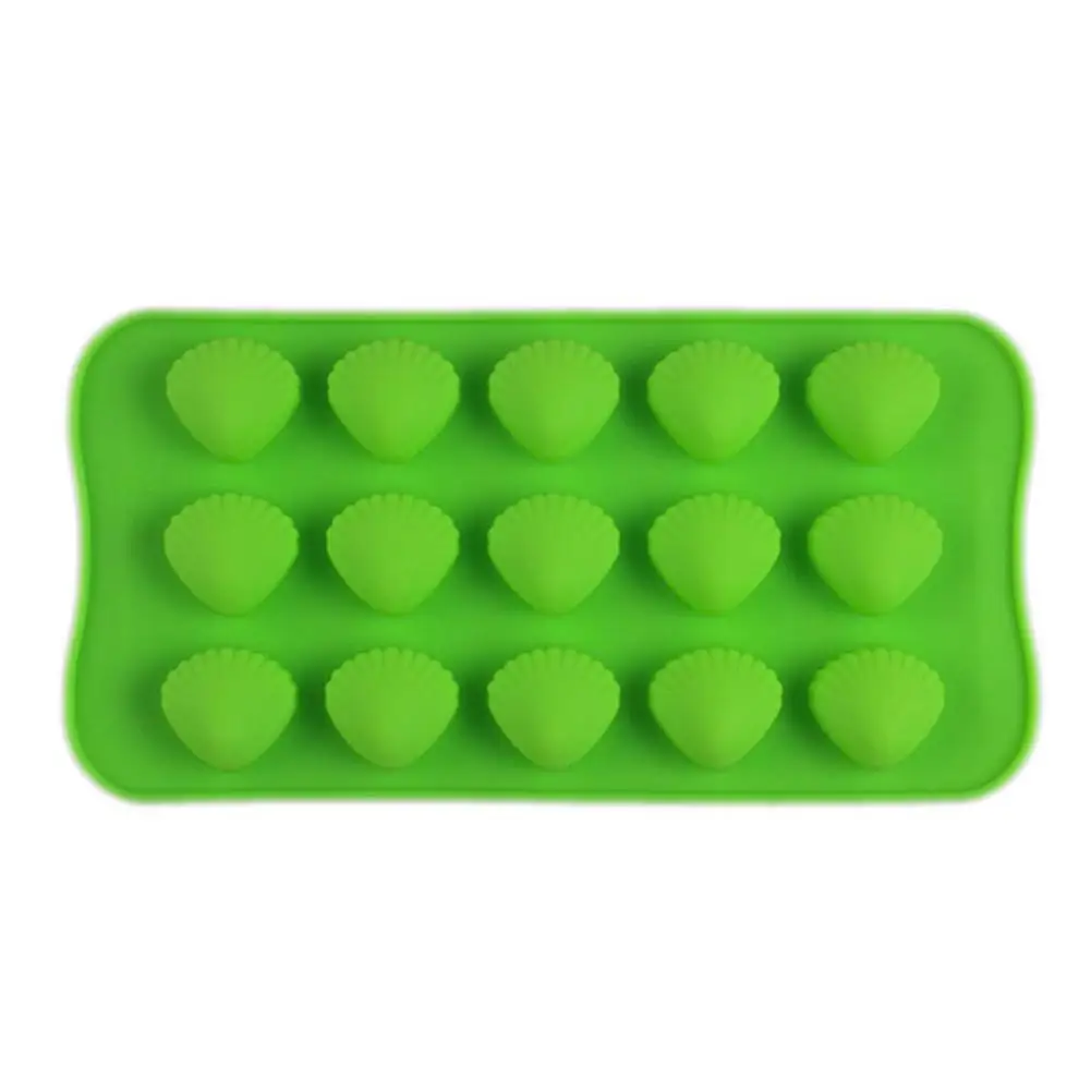 Silicone Cake Chocolate Molds Shell Shaped Candy Molds Handmade Soap Mold For Birthday Theme Party Anniversary Wedding - Цвет: Green