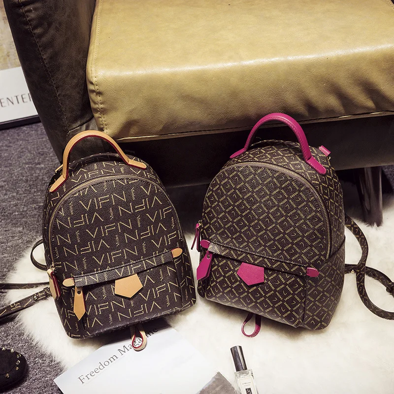 

2019 Spring And Summer New Style Backpack Printed Retro WOMEN'S Backpack Schoolbag