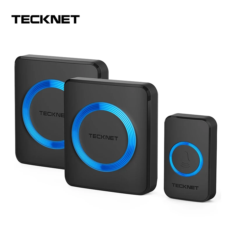 

TeckNet Home Doorbell Wireless 52 Songs With Waterproof Touch Button Smart 300M Remote Door Bell EU UK Plug 2 Receiver The Bell