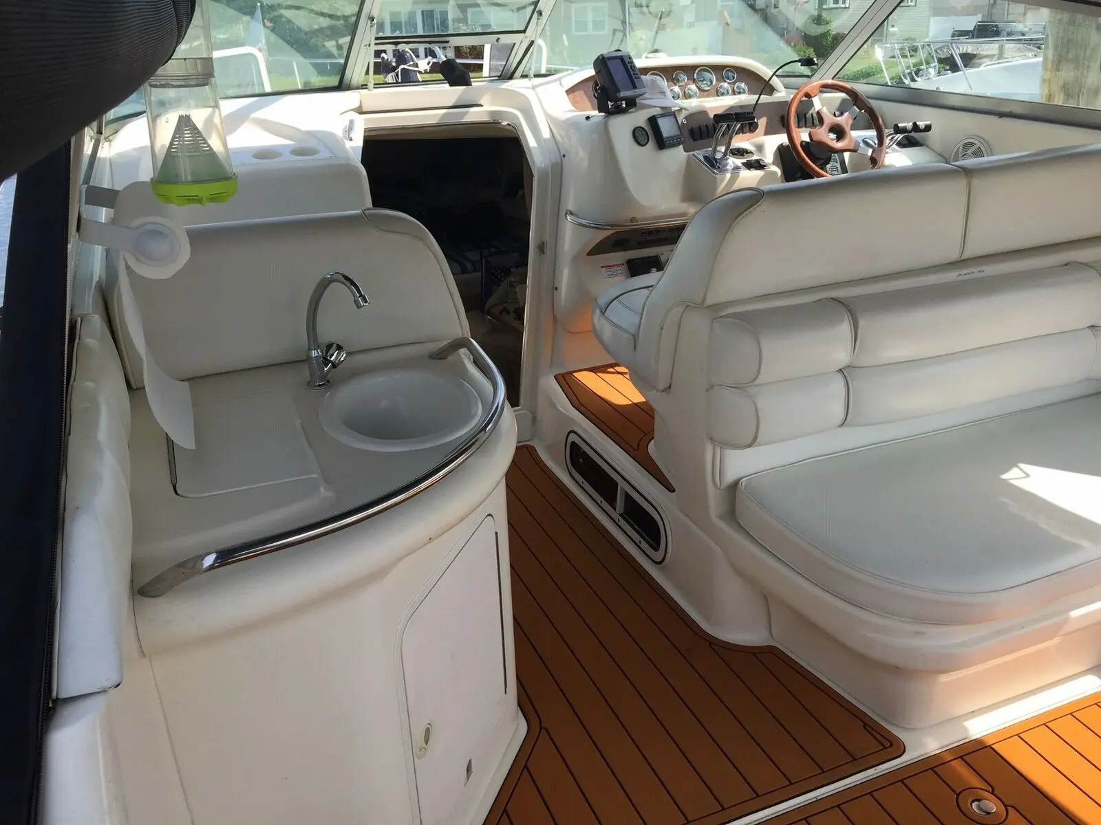 1995-1999 Sea Ray Sundancer 330 лодка Плавающая Платформа и кабина EVA Тиковый настил коврик