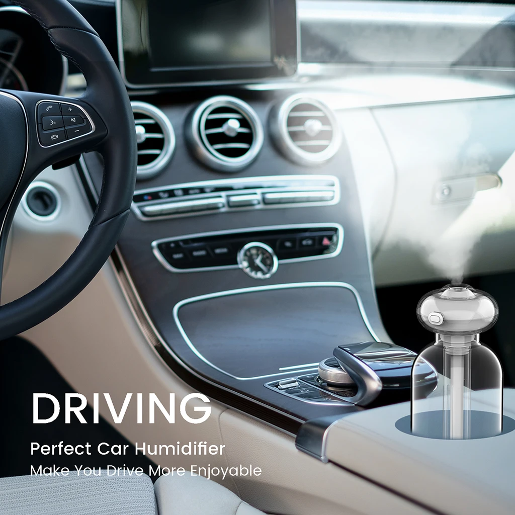 Car Humidifier USB Charging Skincare Moisturizing Air Humidifier with LED Light For Home Office Bedroom USB Fogger Mist Maker