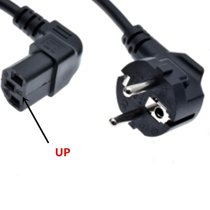 ЕС PDU UPS шнур питания переменного тока, Европейский 3Pin штекер для IEC 320 C13 вверх/вниз Угловой кабель адаптера питания для настенного крепления тв