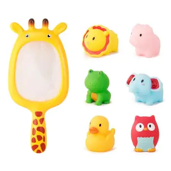 

3pcs Fishing Animals Toy Lightness and Portability No Space Occupy Fishing Net Cute Floating Bath Toys for Baby Water Toy