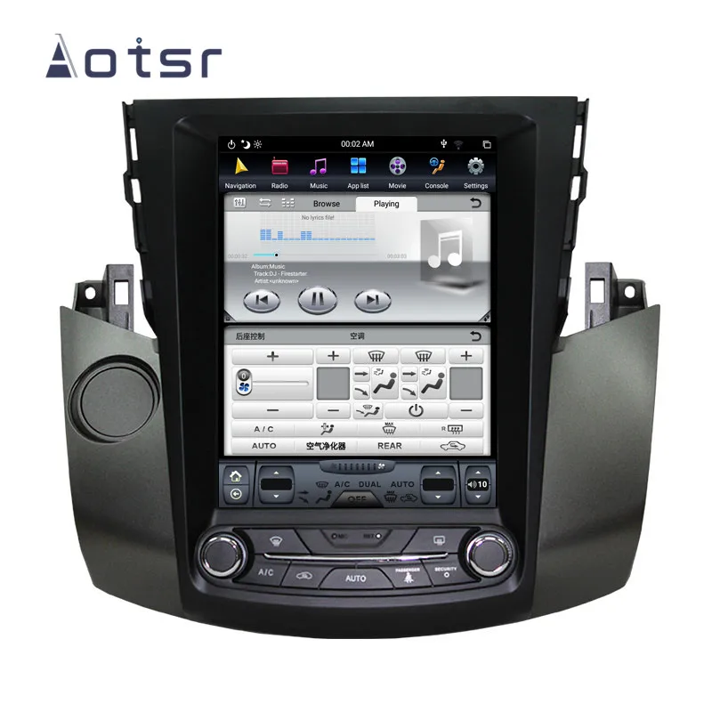 Best Android 9.0 Tesla Style 4GB ROM For Toyota RAV4 2006-2012 Car GPS navigation head unit radio tape recorder multimedia player IPS 3