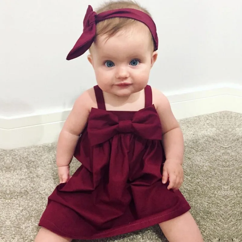 

Children Baby Dress New Born Baby Girls Dress Princess Bow Skirt Little Girl Cute Camisole Dress Summer Baby Girl Dress