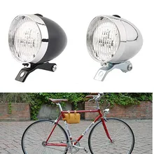 Retro Vintage bicicleta 3LED luz delantera de seguridad de advertencia luz de noche bicicleta decoración Negro Plata