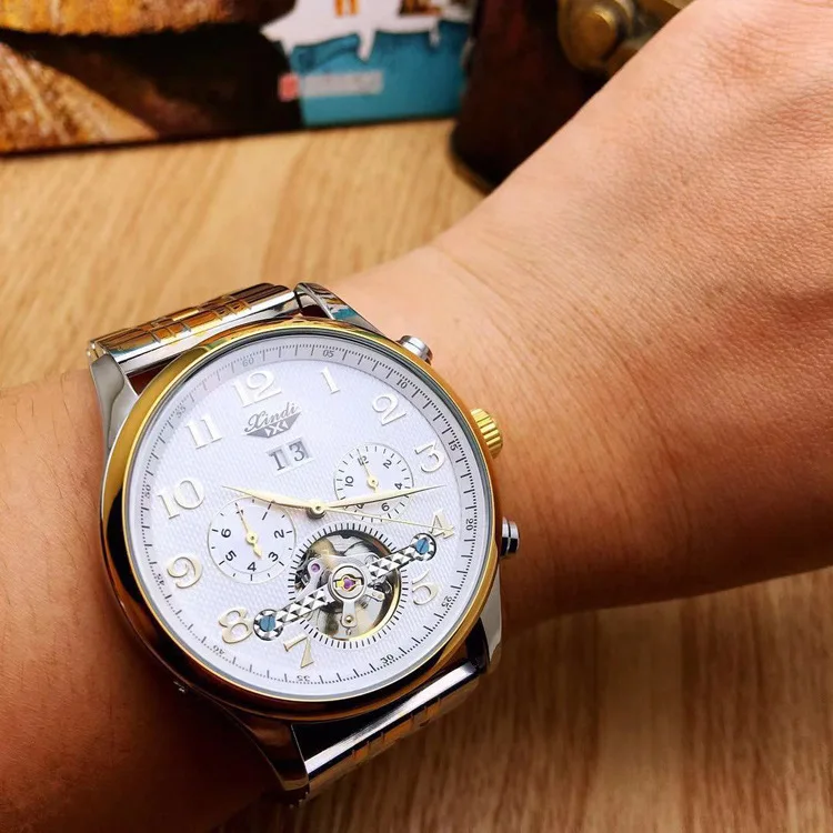 

Xindi Multi-functional Tourbillon Fully Automatic Mechanical Wrist Watch Men Clean Steel Watch Strap