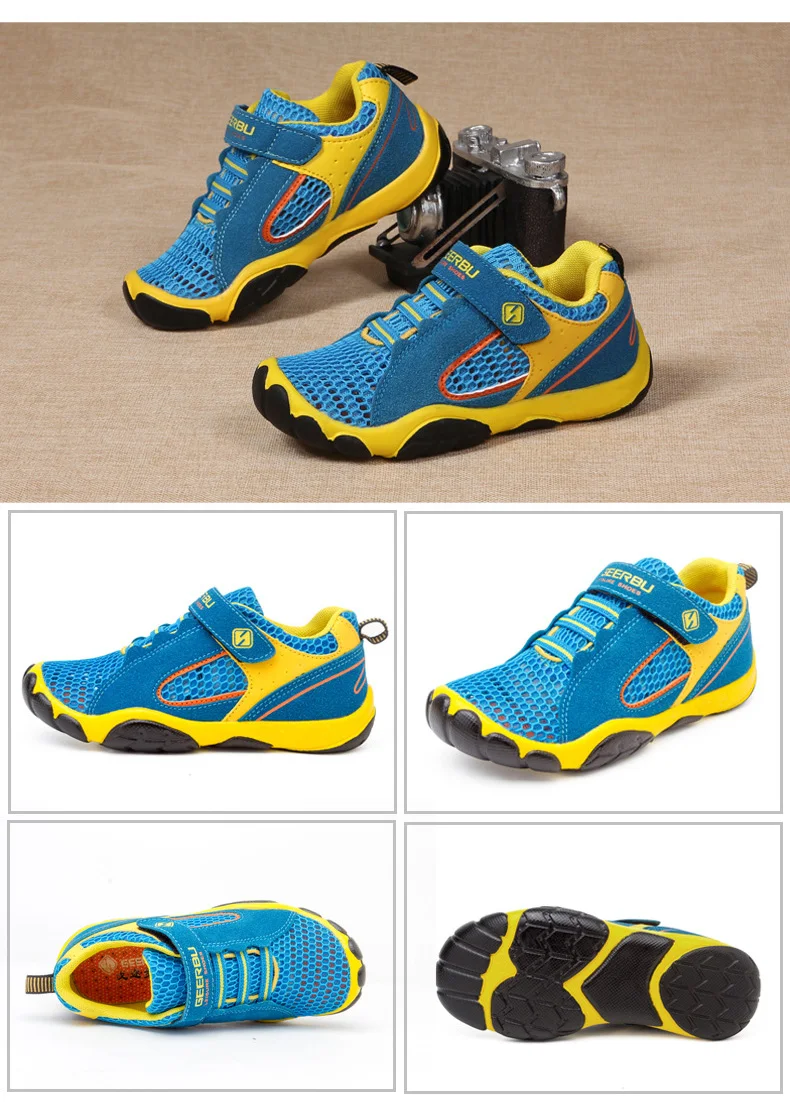 GEERBU, детские кроссовки для мальчиков, спортивная обувь, размеры 28-40, Детские кроссовки с дышащей сеткой, обувь для бега для подростков