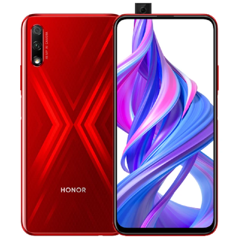 Красный Honor 9X4 Гб ОЗУ, 64 Гб ПЗУ, восьмиядерный смартфон Kirin 810, 6,59 дюймов, 48 МП, двойная тыловая камера, 4000 мАч, Google Play, Android 9,0 - Цвет: Красный