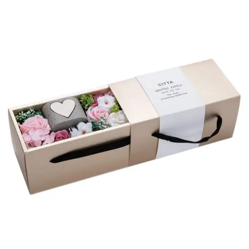 Искусственное мыло цветок розы с подарочной коробкой Органайзер изысканный романтический подарок на свадьбу День Святого Валентина вечерние принадлежности для декора