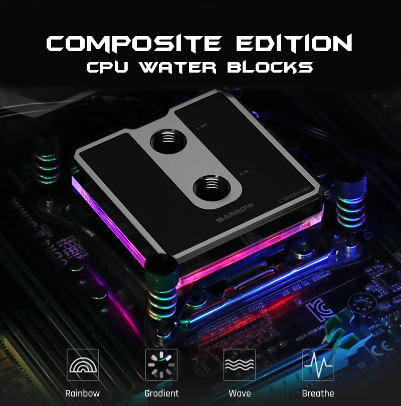  Barrow LTCP03A-04N Für Ryzen AM3/AM4 Verbund CPU Wasser Blöcke POM/barss Top Optional LRC 20 5v 3pi