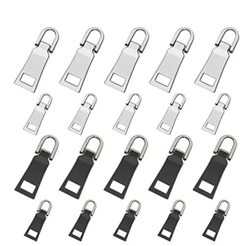 

20 Pieces Zipper Pull Tabs Replacement Heavy Duty Zip Fixer Zipper Tags Repair Pull Tab for Clothes, Suitcase, Backpack, DIY Cra