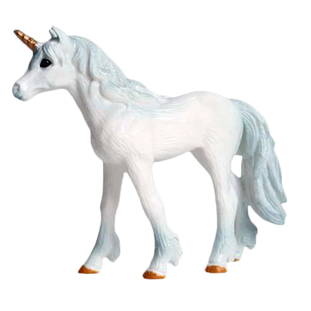 Simulation Animal Model Unicorn Figurine Plastic Horse Mythical Figurine Miniature Home Decor