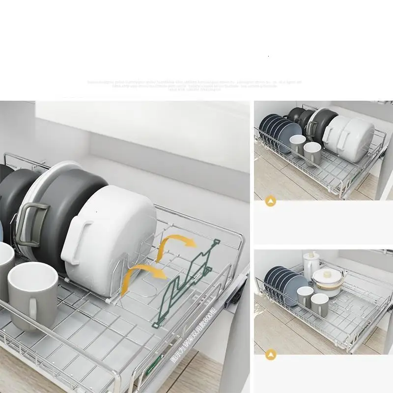 Organizar Para Almacenaje Armario Platos кладовая сушилка для посуды из нержавеющей стали органайзер для кухонного шкафа корзина для хранения
