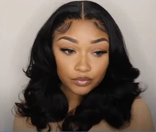 Transparente pelucas de encaje de la peluca de la onda del cuerpo de 13x4x1 frente de encaje pelucas de cabello humano Pre arrancó parte de encaje peluca para las mujeres negras Wondergirl