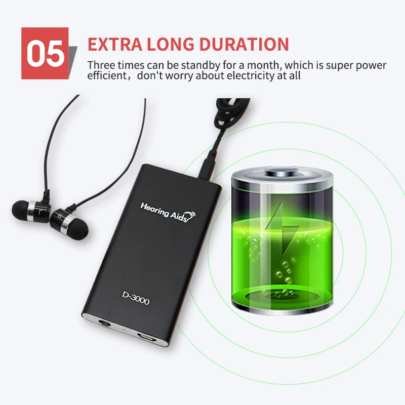 Baratos Amplificadores de sonido de bolsillo para audífonos recargables pérdida de audición ajustable auriculares con micrófono con cable audífonos para ancianos