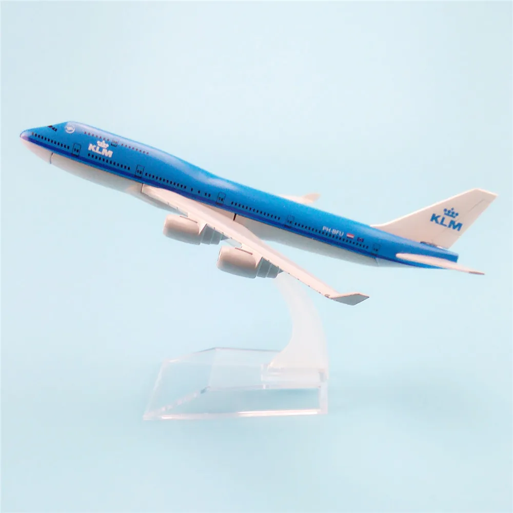 16 см металлическая модель воздушного самолета KLM B747 Airways Boeing 747 400 Airlines w Стенд