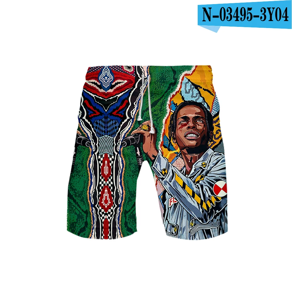 picture color ASAP ROCKY 3D печать мужские пляжные шорты весна лето Харадзюку Повседневная мода хип хоп доска шорты по колено горячая распродажа - Цвет: picture color