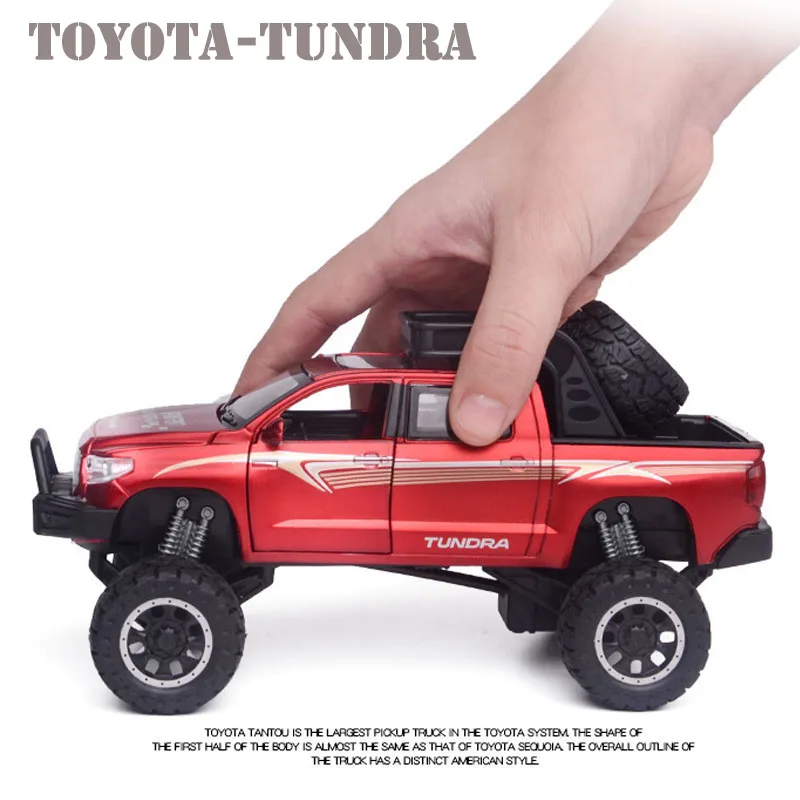 1:32 модель автомобиля Toyota Tundra, литая Игрушечная модель автомобиля из сплава, детская игрушка для коллекционирования