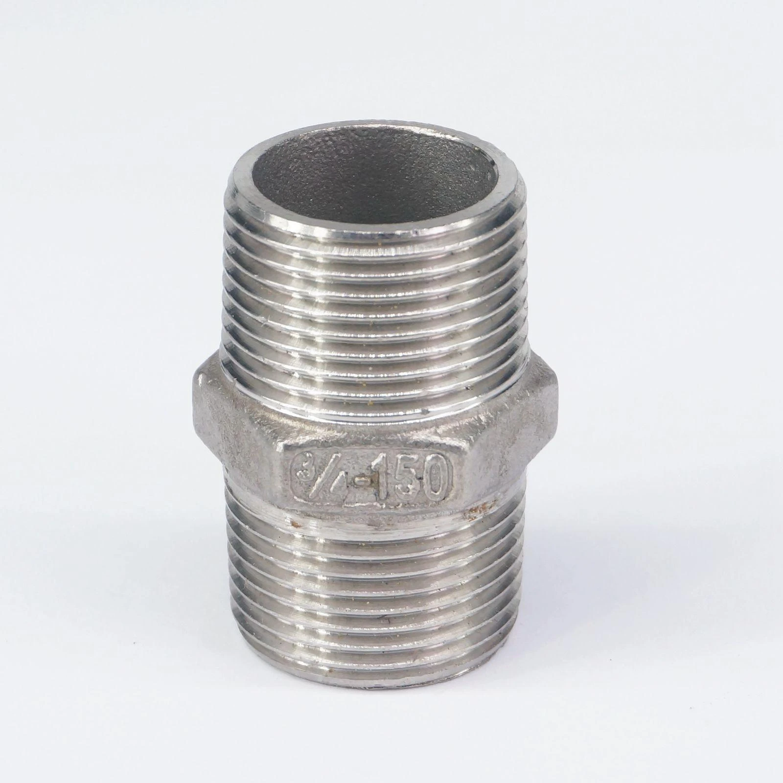 3/4" Male x 3/4" Male Nipple Stainless Steel 304 Threaded Pipe Fitting BSPT UK