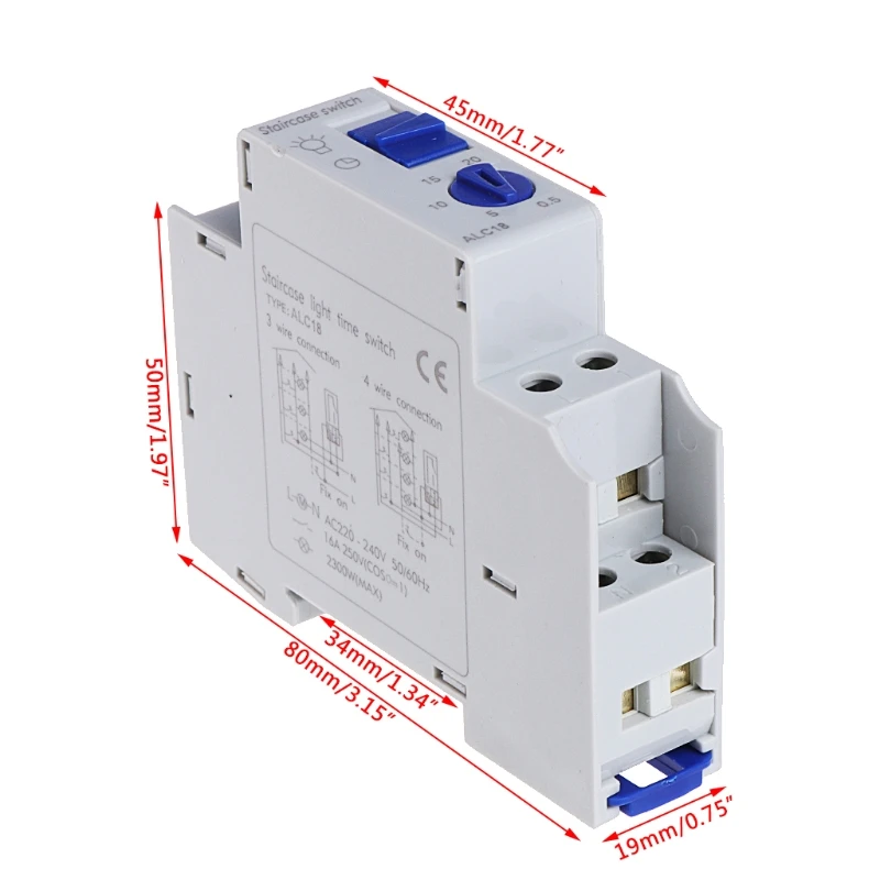 OOTDTY Din rail освещение для лестницы таймер переключения реле 220VAC 16A используется для коридора освещение ALC1863HF