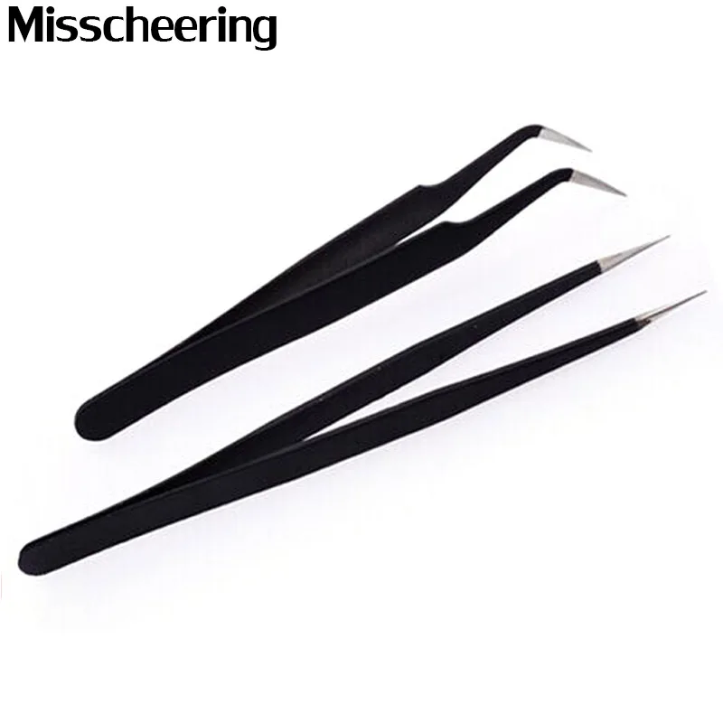 Rhinestone Tweezer,2pcs/lot Professional Stainless Straight Curved