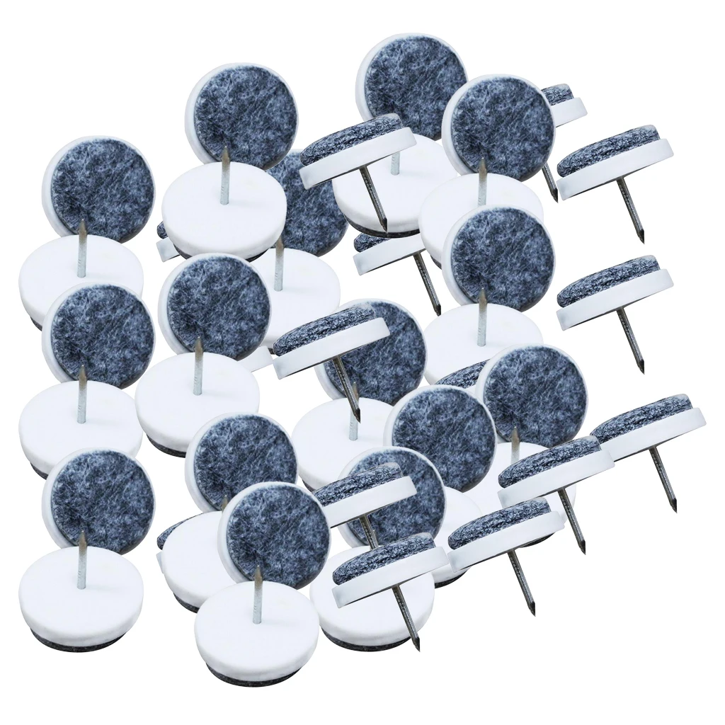 

50pcs Furniture Glides Nail on Felt Pads Floor Protector Wood Table Chair Chair Leg Feet Glides