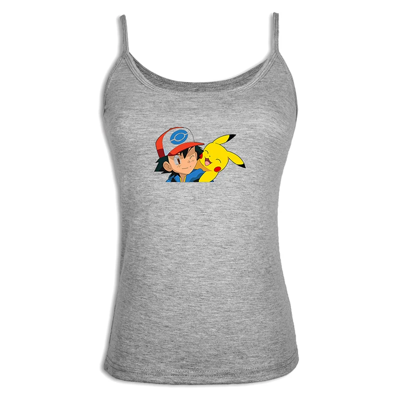 Пикачу Camis классический мультфильм Покемон Милый Пират капитан Пикачу женская сексуальная майка хлопок на бретельках Топы подарок