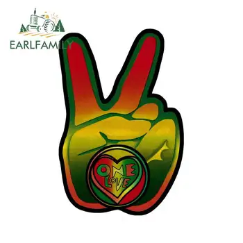 

EARLFAMILY 13cm x 12.4cm Car Stickers for Rasta Peace Hand Decal Window Bumper Sticker Waterproof Car Styling Accessories