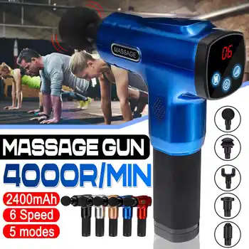 

4000R/min LED Muscle Massage Guns Mute Electric Muscle Massager Body Relaxing Pain Relief Portable Slimming Legs Massage Machine