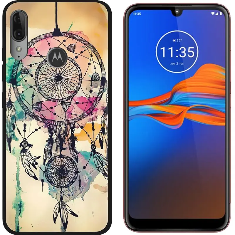 Picture 4 Противоударный задний Чехол для телефона MOTO E6 Plus, цветной чехол для телефона, окрашенный ТПУ силиконовый задний модный абажур, дизайн - Цвет: Picture 4