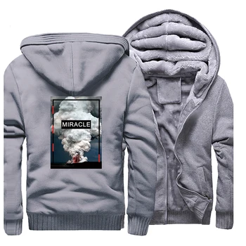 

Men raglan trend volcanic eruption print hooded hoodies plus velvet thick zipper sweatshirt 2019 winter funny streetwear jacket