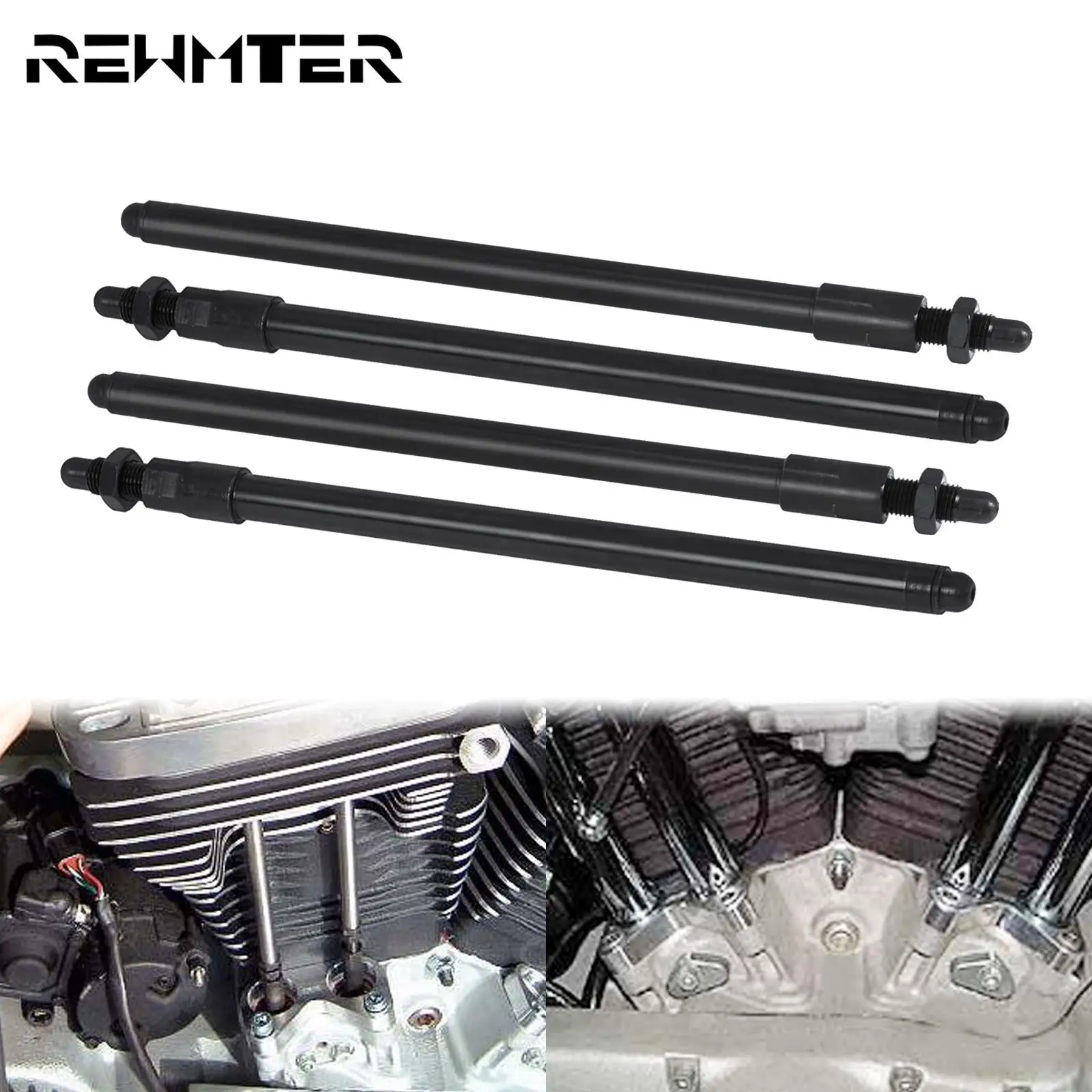 Adjustable Pushrods Harley Twin Cam Motorcycle Harley Fatboy Black