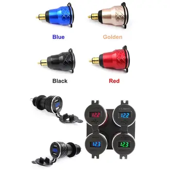 

Auto Car 4.2A Double USB Power Adapter Socket Charger with LED Display Motorcycle Voltmeter Voltage Meter