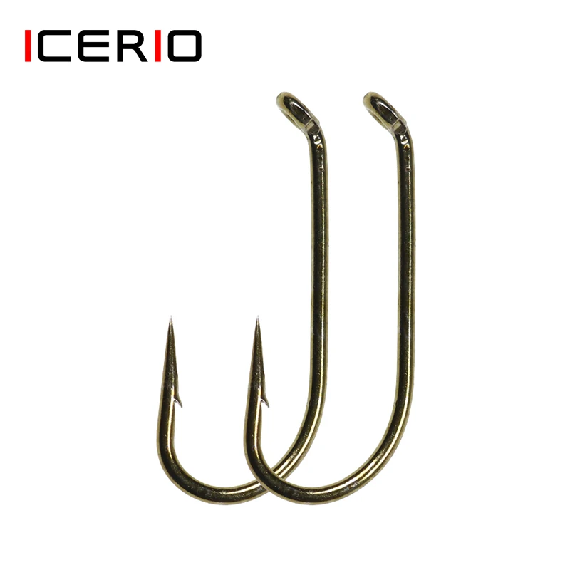 ICERIO 500/1000 шт. Крючок для завязывания мух сухой мокрой Nymph креветки Caddis Pupa стример из углеродистой стали рыболовный крючок Стандартный Крючок-мушка снасти
