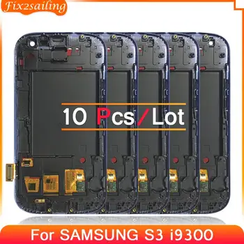 

LCD Display For Samsung Galaxy S III S3 i9300 LCD Touch Screen Digitizer Replacement Parts with Frame Blue White