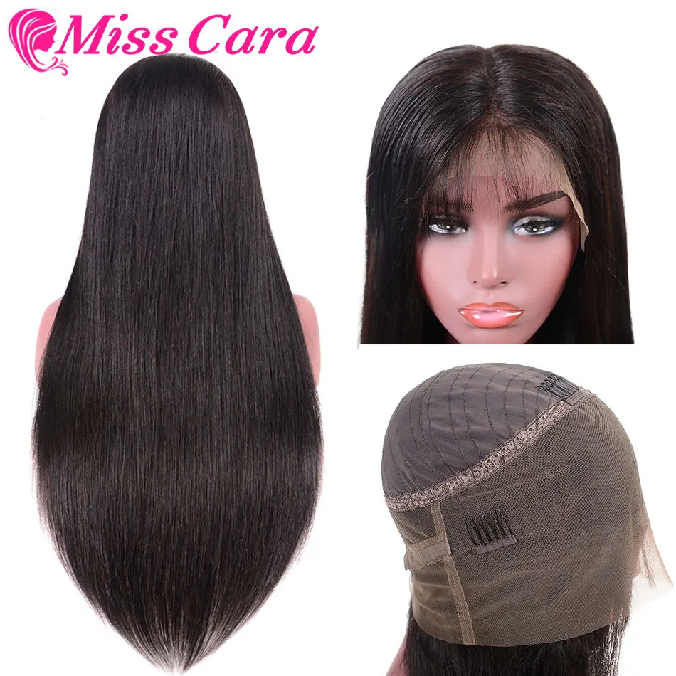 

Miss Cara 360 Lace Frontal Wig Pre Plucked With Baby Hair Peruvian Straight Hair For Black Women Human Hair Lace Front Wig