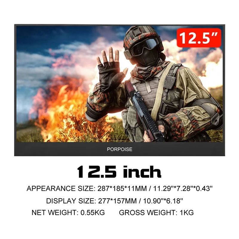12,5 дюймов 1920X1080 портативный lcd-монитор для PS3 PS4 Xbox360 nintendo переключатель 1080 P ips дисплей монитор для Raspberry Pi huawei M